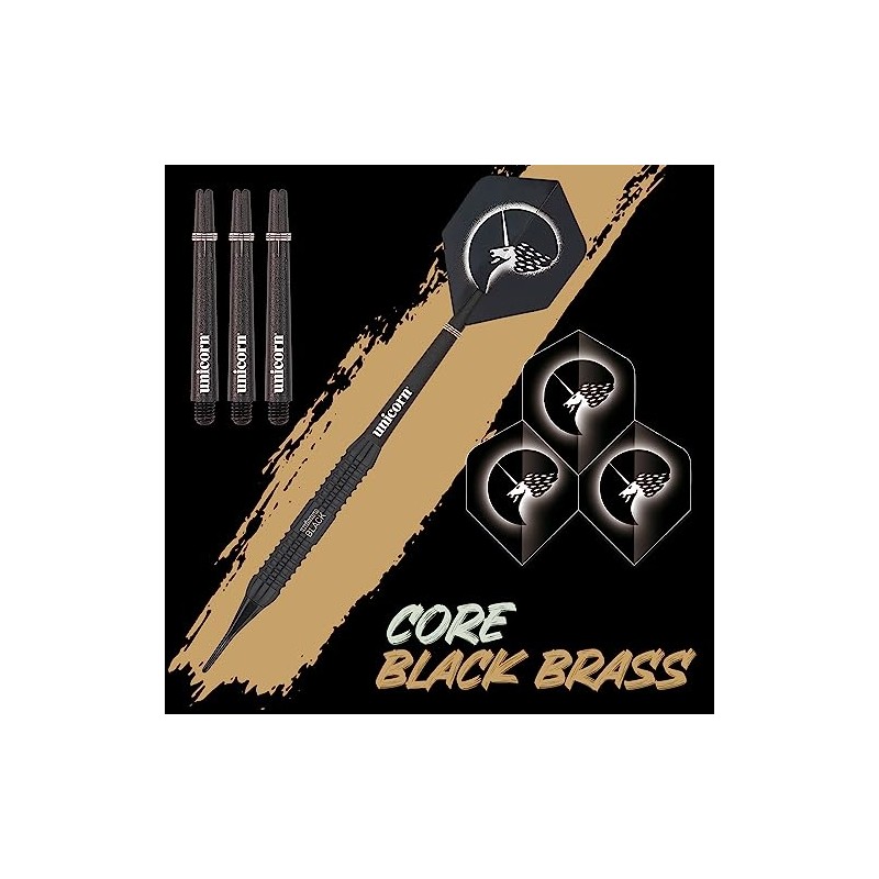 Unicorn Core Plus Soft Dart, Brass, schwarz, 19g