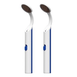 2 Pieces Dental Mirror with Light - LED Lighted Teeth Inspection Mirror, Anti Fog Curve Angle Mouth Mirrors Dentist Oral Assistant Care Tool Accessories (Blue)