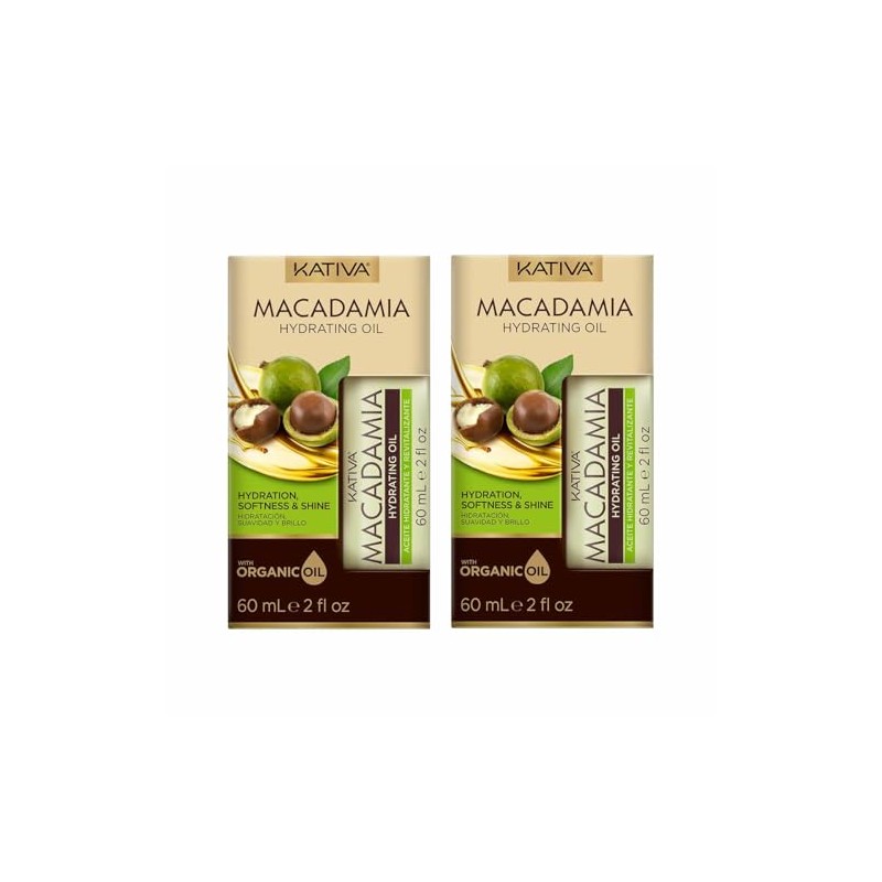 2 Pack KATIVA Macadamia Hydrating Oil 60 mL
