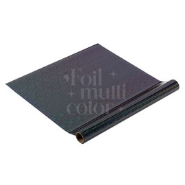 Foil Negro Línea Holográfica marca multicolor, 3 m x 32 cm. Para uso con laminadora