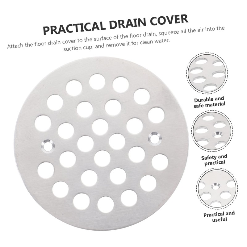 SHINEOFI 2pcs Stainless Steel Floor Drain Covers Round Strainers for