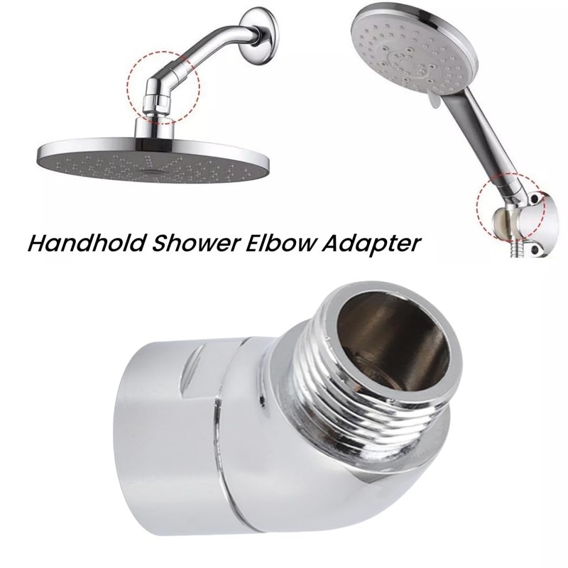 Shower Elbow Adapter, 135 Degrees Rotatable Handheld Shower Head Brass
