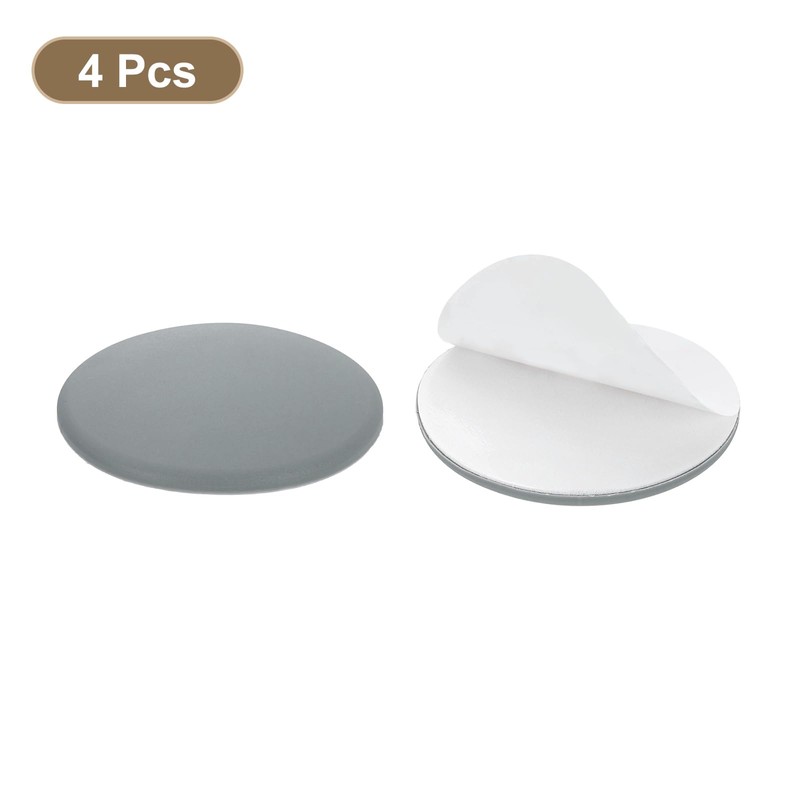 uxcell 4Pcs Door Stopper Wall Protector, 60mm/2.36" Gray Self Adhesive