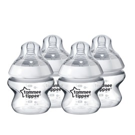 Tommee Tippee Closer To Nature Baby Bottles Extra Slow Flow Breast-Like Nipple With Anti-Colic Valve (5oz, 4 Count)