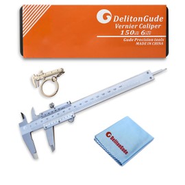 DelitonGude 150 mm Vernier Brake Caliper, Stainless Steel Caliper Measuring Tool, 0-6 inch/0-150 mm Manual Micrometer, 0.001 inch/0.02 mm, for Indoor, Exterior, Depth and Step Measurements
