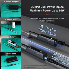 TOOLSAVING TS101 Soldering Iron Kit TS100 Upgraded PD 90W DC 65W Original Smart Digital Mini Portable Fast Heating Adjustable Temperature USB Type C Solder B2 Tip Set