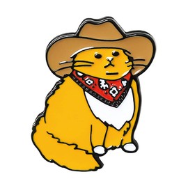 S-TROUBLE Japan and South Korea Creative Trend Animal Cartoon Cute Western Cowboy Cat Style Brooch Accessories Pin Denim Badge, Enamel, metal
