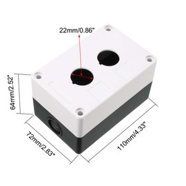 uxcell Push Button Switch Control Station Box 22mm 2 Button Hole Waterproof White Black