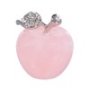 Lovionus89 Natural Rose Quartz Apple Statue, Healing Crystal Figurine Sculpture