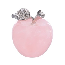 Lovionus89 Natural Rose Quartz Apple Statue, Healing Crystal Figurine Sculpture Home Ornament Wedding Decoration 3cm