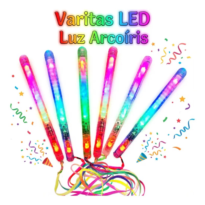 Varita Luz Led 12 Piezas Baston Luminoso Collar