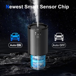 Car Air Freshener, Smart Car Air Freshener for Vent Clips, 1200 Sprays Per Charge, Car Fresheners with Auto On/Off, 5 Scents, 10 Refill Bottles (1Pack)