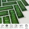 Green Peel and Stick Backsplash Herringbone Tile, Renter Friendly Backsplash