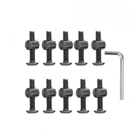 cSeao 10-Pack M6 25mm Black Hex Drive Socket Cap Screws Barrel Dowel Nuts Set for Furniture Crib Chairs (10-Pack M6x25mm)