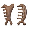 Fly Upup 2 Pack Wood Massager Comb for Hair Growth
