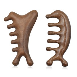 Fly Upup 2 Pack Wood Massager Comb for Hair Growth and Scalp Relax Wood Massage Comb & Sandalwood Comb for Luxurious Hair Care Daily Scalp Care Sisterlocks Maintenance