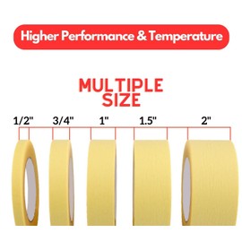 APT, Professional High-Temperature Painters Tape Tape, Masking Tape Tape, Produces Sharp Lines and Residue-Free Artisan Grade Clean Release Wall Trim Tape (1/2Inches x 60Yards)