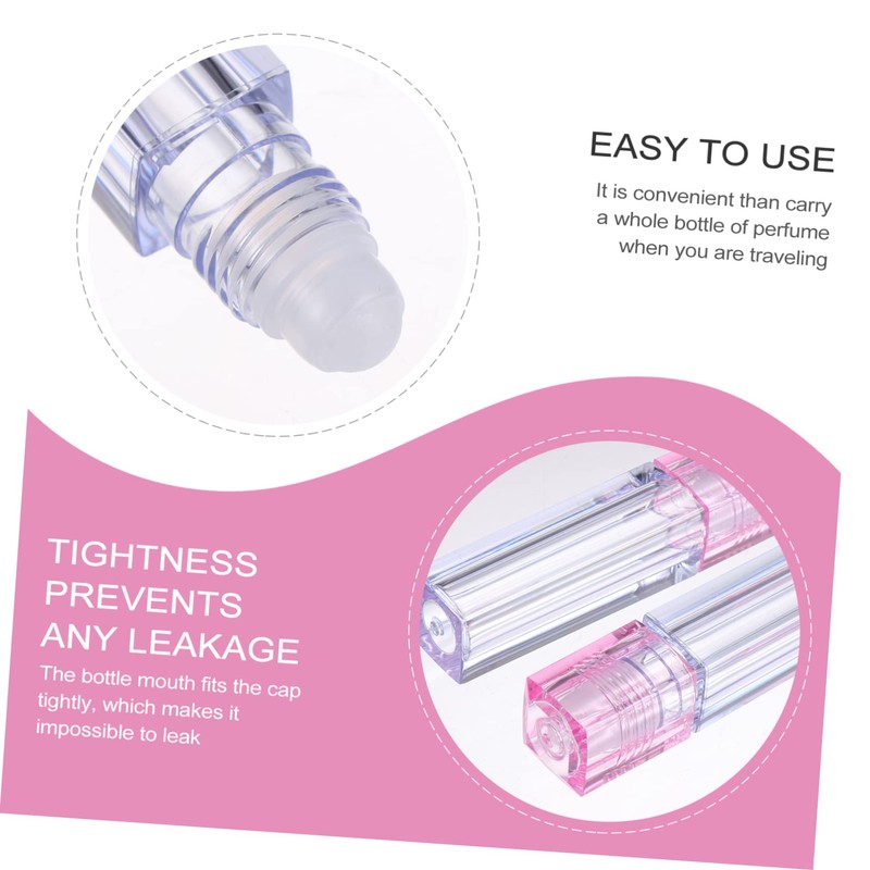 FOMIYES 6.5ml Mini Lip Oil Containers Rollers Essential Oil Bottle