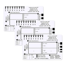 Transparent ECG ruler Transparently EKG Pocket Card Measuring Tool Pocket sized for Students, Paramedics, EMT's, Nurses & Doctors
