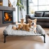 Veehoo Cooling Elevated Dog Bed + Removable Fluffy Plush Pillow