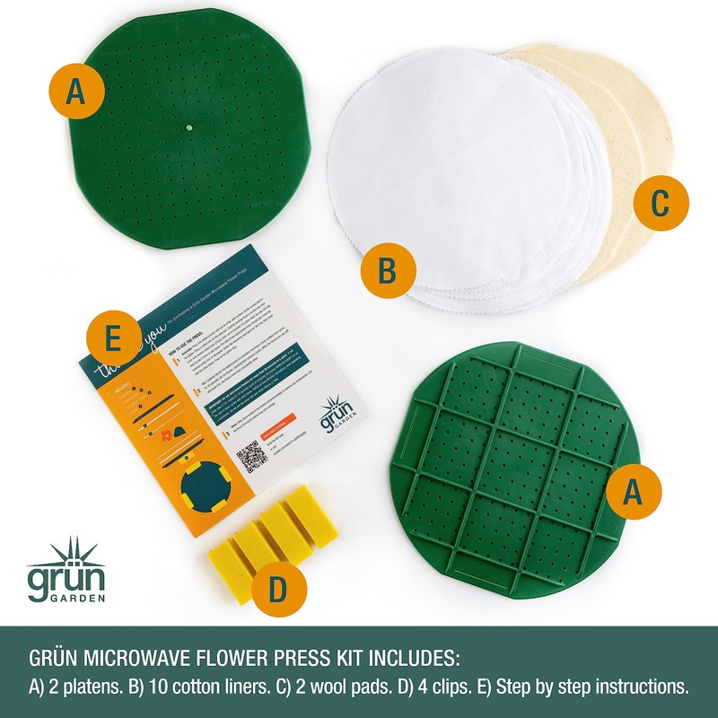 GSM Brands Microwave Flower Press Kit for Drying Leaf, Plant,
