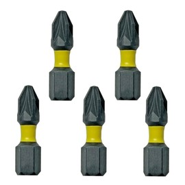 Pipestation PZ2 Impact Driver Bits 25mm 5 Pack - Pozidriv Impact Screwdriver Bits - Impact Driver Bit Set - Heavy-Duty PZ2 Bits for Drill Performance - Dewalt Milwaukee Makita Bosch Compatible