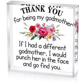 Christmas Godmother Gift from Godchild Thanks for Being My Godmother Keepsake Inspirational Gift Idea for Godmother's Birthday Mother's Day