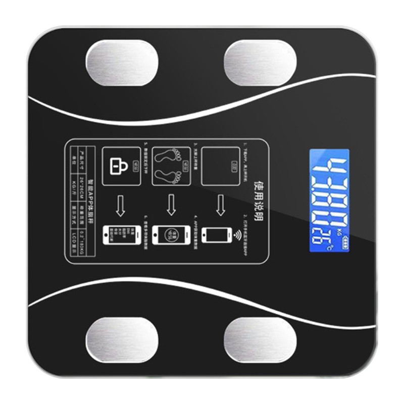 Electric Weighing Scale LCD Display Smart Body Fat Scale Tempered