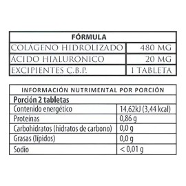 60 Pastillas De Colágeno Hidrolizado Y Ácido Hialurónico Sabor Sin Sabor                                                                              