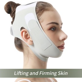 V Line Lifting Mask, Double Chin Mask, Reusable V-Line Mask, Double Chin Mask Remover, for Jawline and Double Chin and Sleeping Chin, Purple