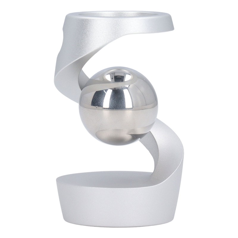 Desktop Suspended Gyroscope Reduce Anxiety Silver Bead Aluminium Alloy Rotating