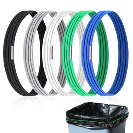 JIYIN 5 Pcs 96 Gallon Trash Can Rubber Bands, Heavy Duty Large Trash Can Rubber Bands for 55-96 Gallon Garbage Cans Elastic Garbage Bag Holder for Bag Waste Bins Litter Box (Multicolors)