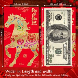 APUDWN 36 Pcs Vietnamese Lunar New Year Red Envelopes 2026 Year of the Horse Tet Li Xi Lucky Money Packets, New Year Party Supplies, Lunar New Year Gifts for Family and Friends