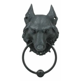 Ebros Full Moon Gothic Chained Wolf Gargoyle Door Knocker 8.25"Tall