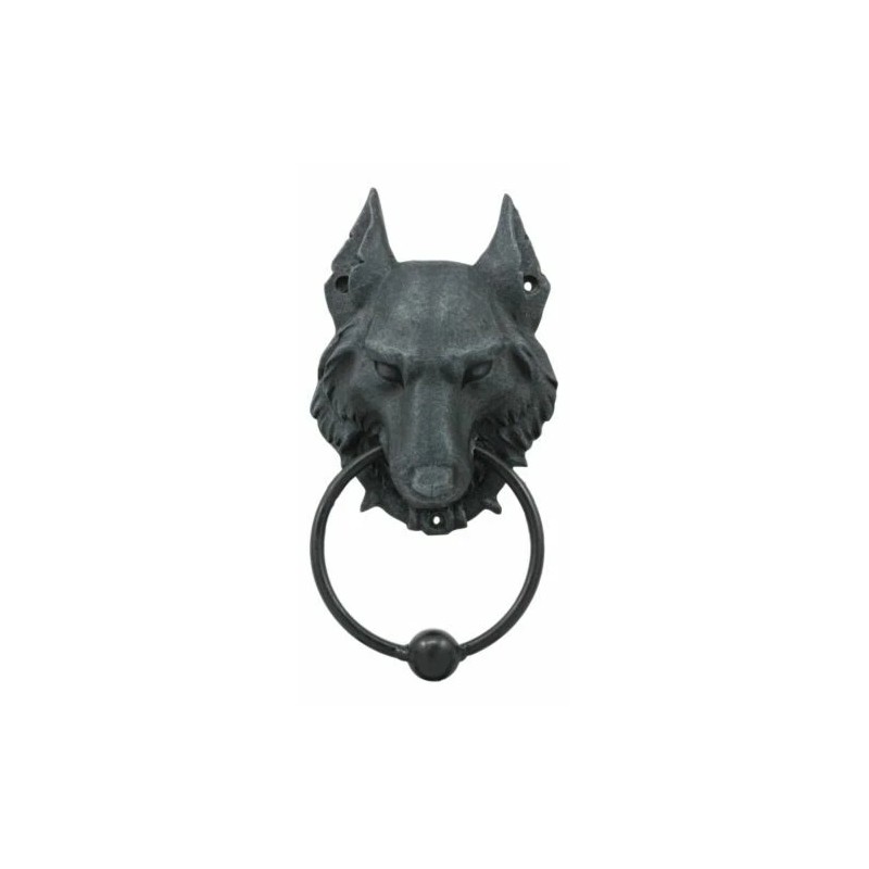 Ebros Full Moon Gothic Chained Wolf Gargoyle Door Knocker 8.25"Tall