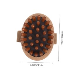 BIUDECO Wooden Scalp Massager Brush Handheld Acupoint Massage Tool for Relaxation Versatile for Head Neck Back Legs Comfortable Grip with Side Strap Stress Relief Fatigue Reduction