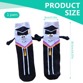 LQIOACU 1 Pair Graduation Socks, Hand in Hand Socks, Funny Gifts, Friends Gift, Friendship Socks, Medium Tube, Gifts for Unisex Adults and Teenagers