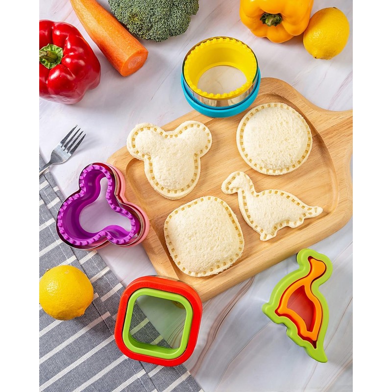 UKKQES Sandwich Cutter for Kids Lunch 22 Pcs (Large), Sandwich