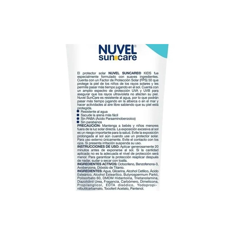 2 Protectores Solares 50 Fps Nuvel Suncare Kids 120 Ml