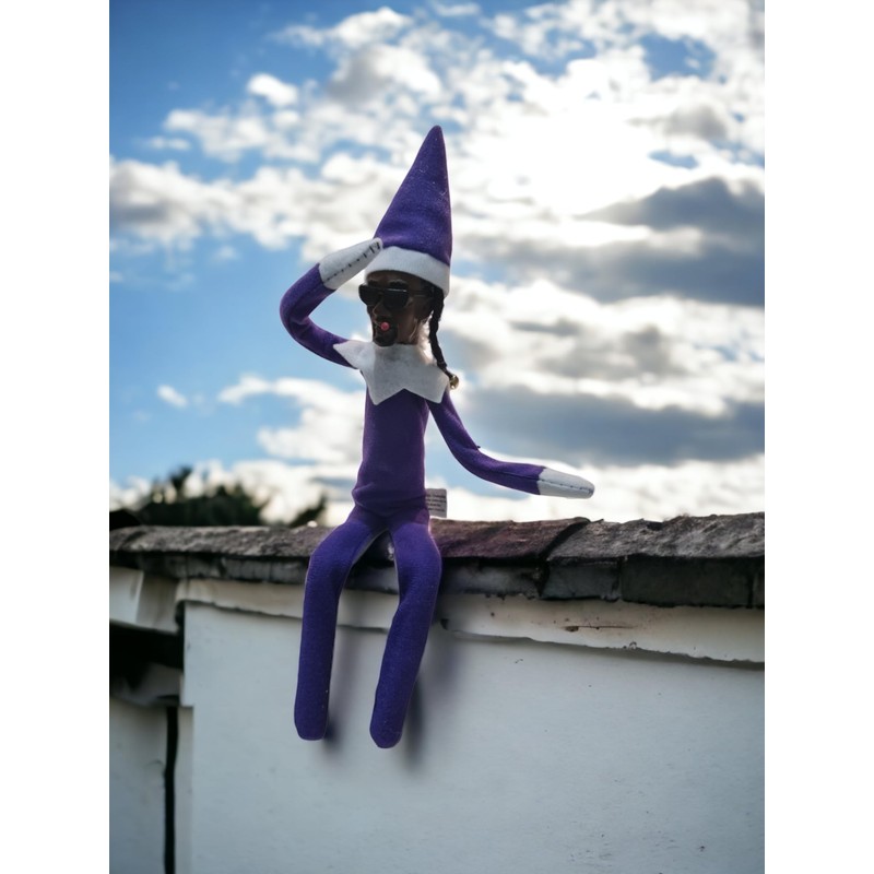 Snoop on a Stoop Rapper Elf Christmas Decoration, Handmade Hip