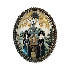Mourning Brooch, Victorian Edwardian Inspired Mourning Jewelry, Weeping Willow Pin, Widow Graveyard Brooch, Mourning Jewelry, Mourning Pin