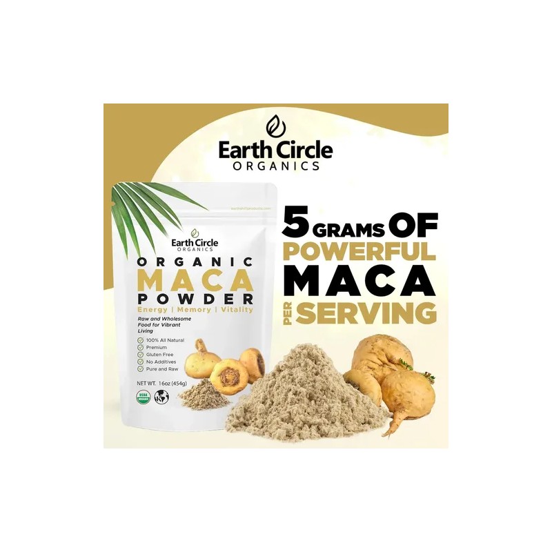 Polvo De Maca Orgánica 1 Lb Vegano - Earth Circle