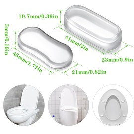 20Pcs Strong Adhesive Toilet Seat Bumpers, Quiet Soft Toilet Seat Bidet Replacement Kit, Collision Avoidance Lid Bumper for Families Hotels School Toilet
