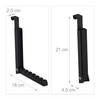 Relaxdays Folding Hook for 6 Hangers, Metal and Wood, Hooks