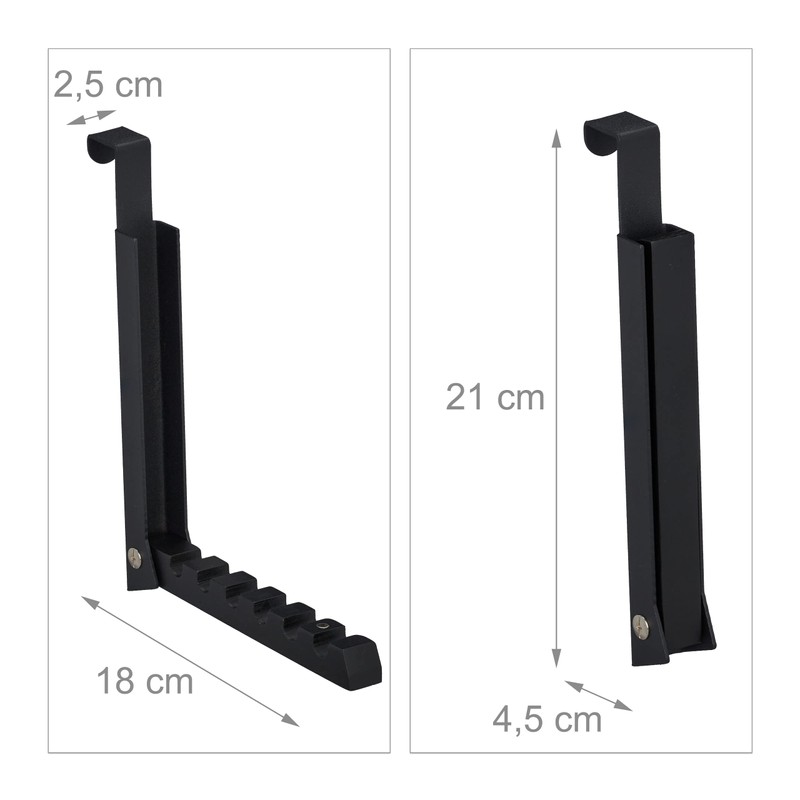 Relaxdays Folding Hook for 6 Hangers, Metal and Wood, Hooks