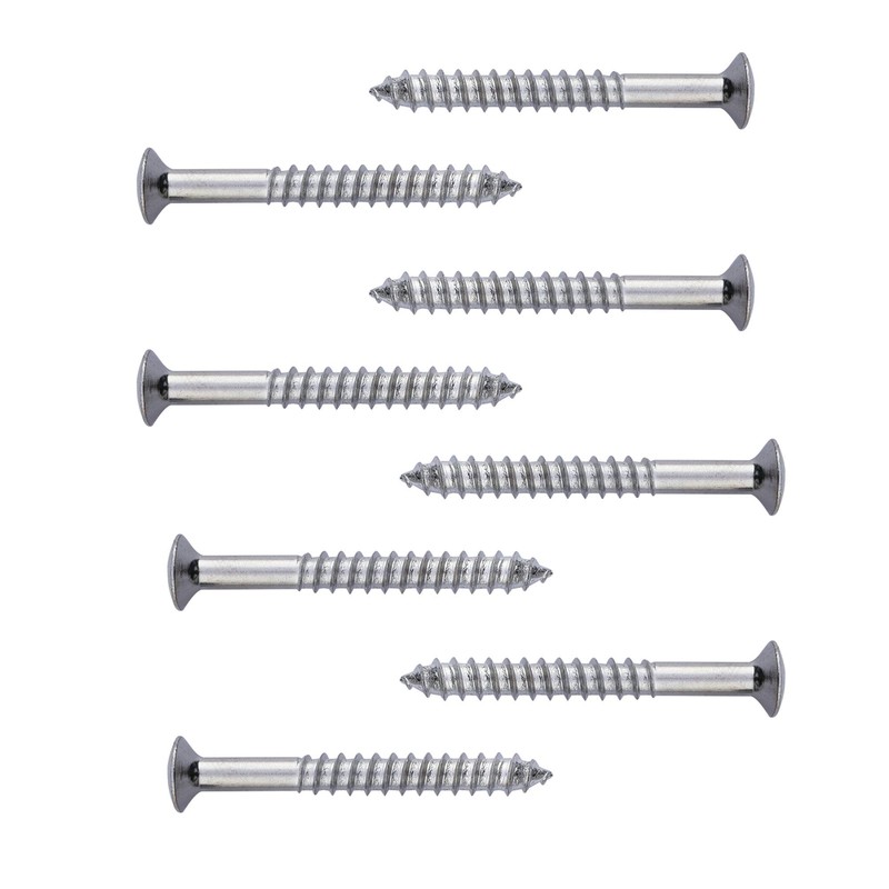 Musiclily 5x45mm Guitar Neck Plate Mounting Screws,Chrome(8 Pieces)
