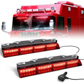 Emergency Dash Strobe Lights 2x16.8 Inch Amber White 48 LED Flashing Warning Hazard Interior Windshield Light BarsLight Color: Red, Rated Power: 48, Beam Angle: Spot