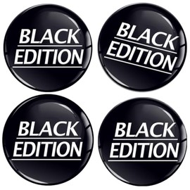SkinoEu 4 x 68 mm Sticker Car Sticker for Hub Caps Hub Caps Hub Cover Wheel Sticker Black Edition A 1268