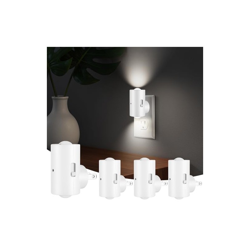 SETEN LED Night Light Plug-in Wall (4000K, 4 Pack)