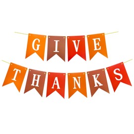 Give Thanks Banner, Thanksgiving Bunting banner for Harvest Party Decoration, Thanksgiving Party Supplies Fireplace Mantle Decor